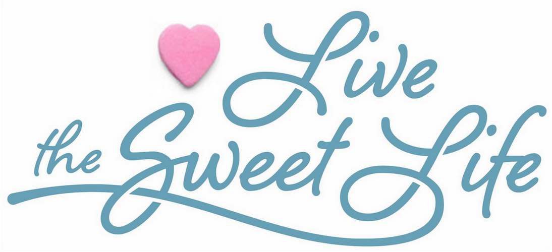 Live the Sweet Life logo, blue and pink


